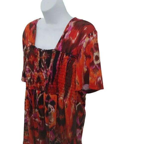 Penningtons Smocked  Top, Vibrant Colours, 1X - Picture 4 of 9